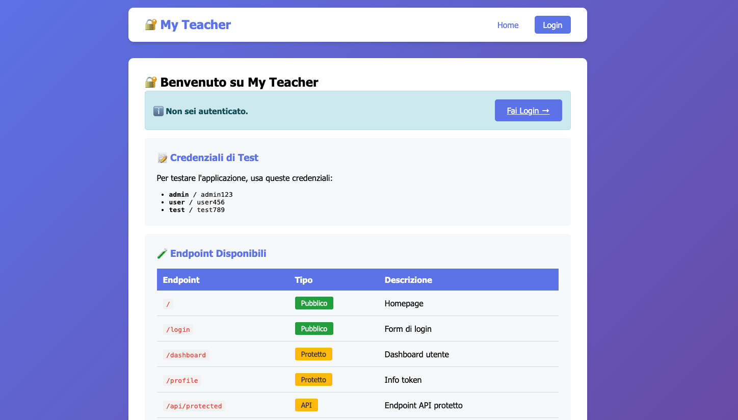 App gestionale 'My Teacher'