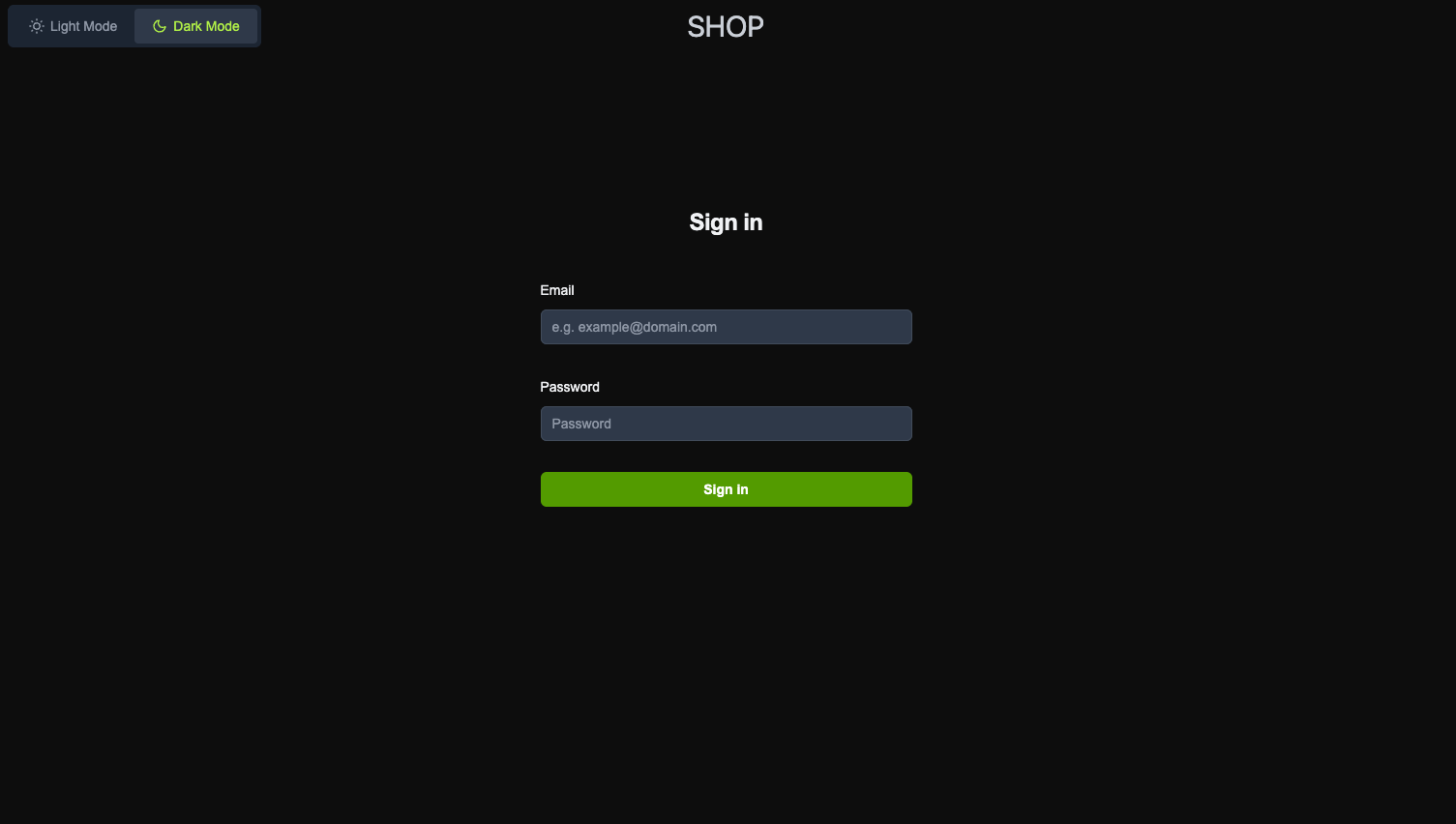 E-commerce Piattaforma 'Shop template'